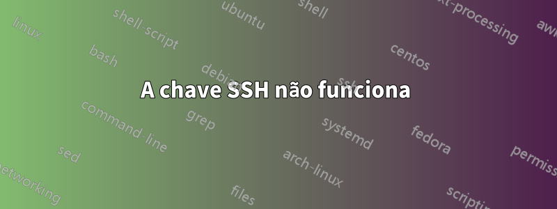 A chave SSH não funciona