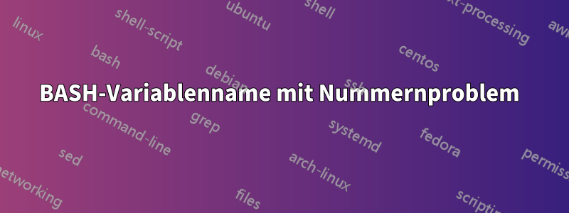 BASH-Variablenname mit Nummernproblem 