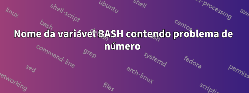 Nome da variável BASH contendo problema de número 