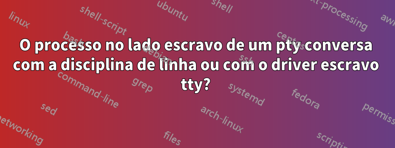 O processo no lado escravo de um pty conversa com a disciplina de linha ou com o driver escravo tty?