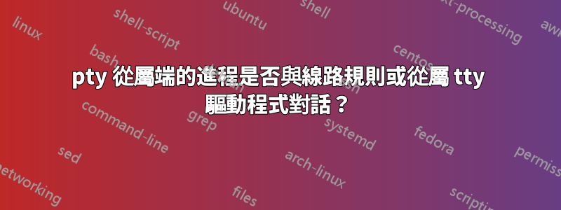 pty 從屬端的進程是否與線路規則或從屬 tty 驅動程式對話？