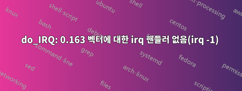 do_IRQ: 0.163 벡터에 대한 irq 핸들러 없음(irq -1)