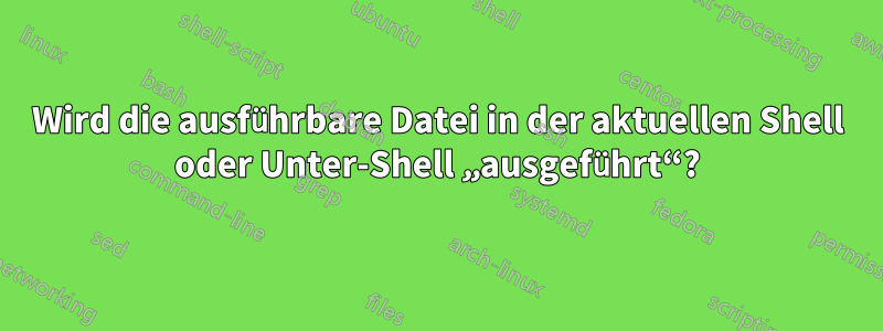 Wird die ausführbare Datei in der aktuellen Shell oder Unter-Shell „ausgeführt“?