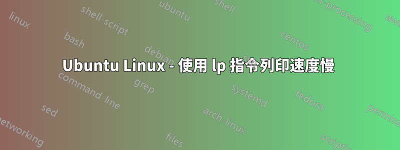 Ubuntu Linux - 使用 lp 指令列印速度慢