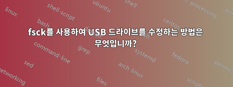 fsck를 사용하여 USB 드라이브를 수정하는 방법은 무엇입니까?