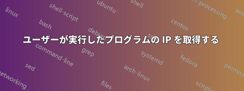 ユーザーが実行したプログラムの IP を取得する