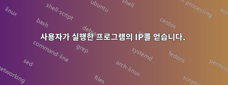 사용자가 실행한 프로그램의 IP를 얻습니다.