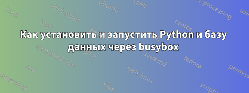 Как установить и запустить Python и базу данных через busybox