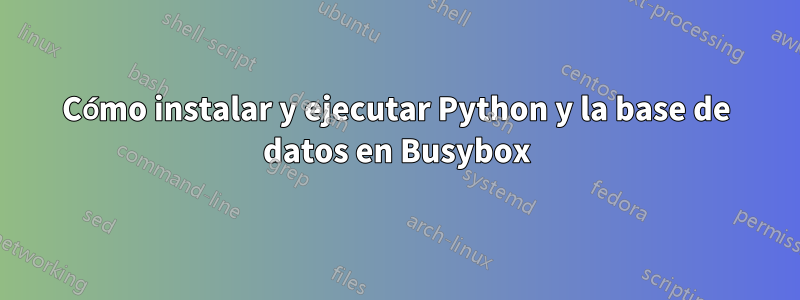 Cómo instalar y ejecutar Python y la base de datos en Busybox