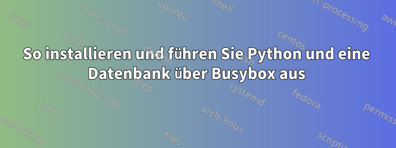 So installieren und führen Sie Python und eine Datenbank über Busybox aus