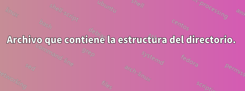 Archivo que contiene la estructura del directorio.