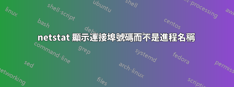 netstat 顯示連接埠號碼而不是進程名稱