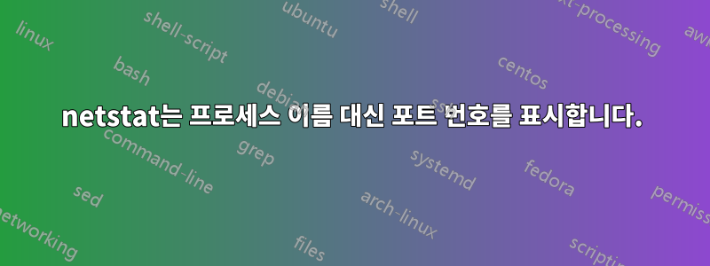 netstat는 프로세스 이름 대신 포트 번호를 표시합니다.