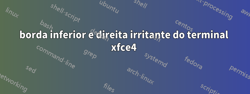 borda inferior e direita irritante do terminal xfce4