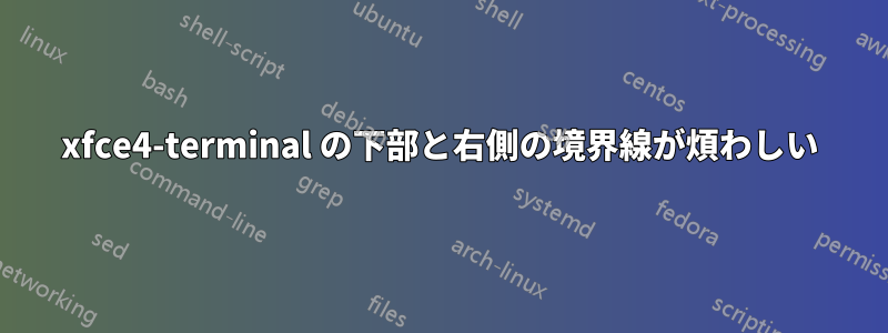 xfce4-terminal の下部と右側の境界線が煩わしい