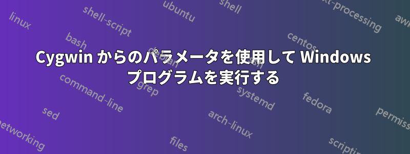 Cygwin からのパラメータを使用して Windows プログラムを実行する