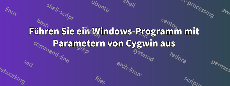 Führen Sie ein Windows-Programm mit Parametern von Cygwin aus