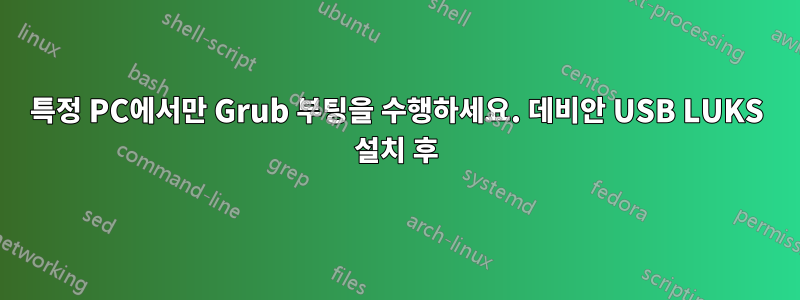 특정 PC에서만 Grub 부팅을 수행하세요. 데비안 USB LUKS 설치 후