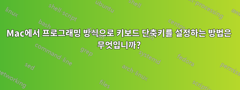 Mac에서 프로그래밍 방식으로 키보드 단축키를 설정하는 방법은 무엇입니까?