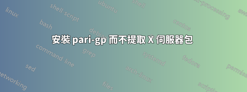 安裝 pari-gp 而不提取 X 伺服器包