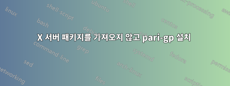 X 서버 패키지를 가져오지 않고 pari-gp 설치