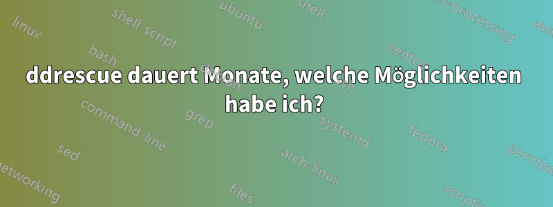 ddrescue dauert Monate, welche Möglichkeiten habe ich?