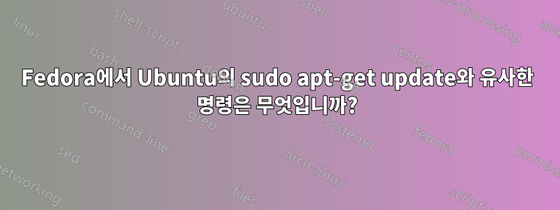 Fedora에서 Ubuntu의 sudo apt-get update와 유사한 명령은 무엇입니까?