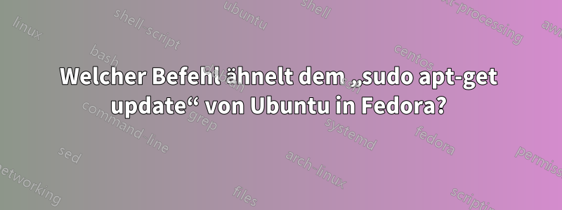 Welcher Befehl ähnelt dem „sudo apt-get update“ von Ubuntu in Fedora?