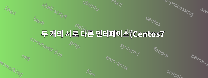 두 개의 서로 다른 인터페이스(Centos7)에서 동일한 정적 경로 구성