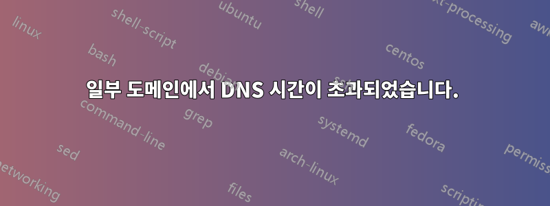 일부 도메인에서 DNS 시간이 초과되었습니다.