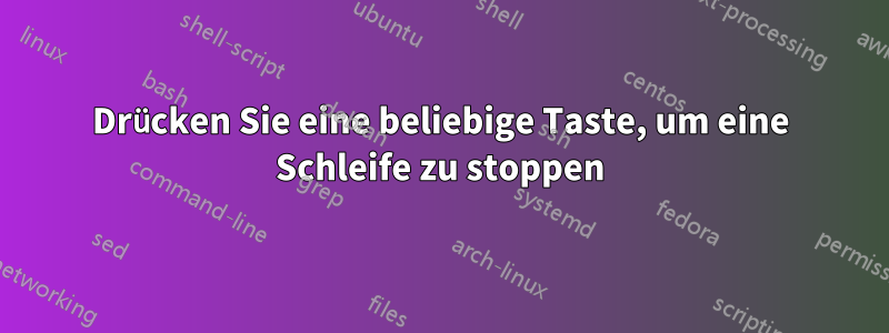 Drücken Sie eine beliebige Taste, um eine Schleife zu stoppen