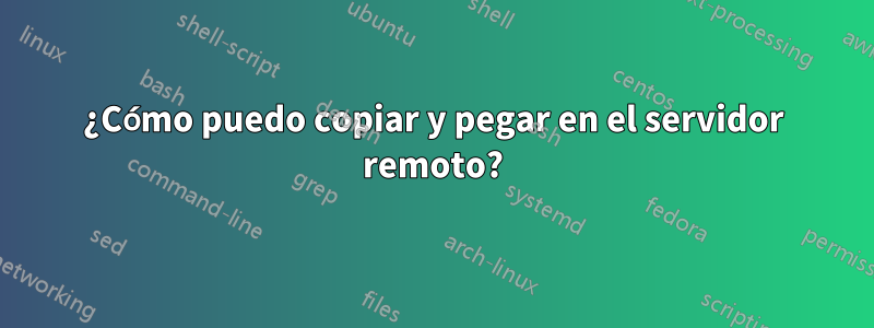 ¿Cómo puedo copiar y pegar en el servidor remoto?