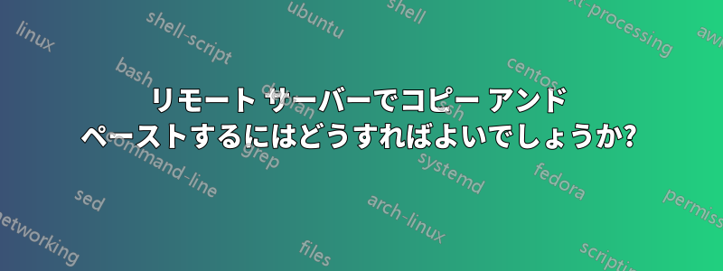 リモート サーバーでコピー アンド ペーストするにはどうすればよいでしょうか?