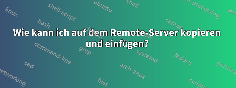 Wie kann ich auf dem Remote-Server kopieren und einfügen?