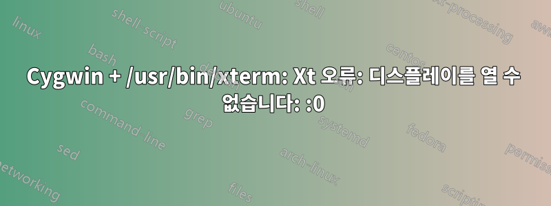 Cygwin + /usr/bin/xterm: Xt 오류: 디스플레이를 열 수 없습니다: :0