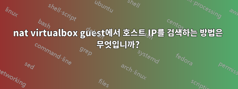 nat virtualbox guest에서 호스트 IP를 검색하는 방법은 무엇입니까?