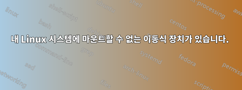 내 Linux 시스템에 마운트할 수 없는 이동식 장치가 있습니다.