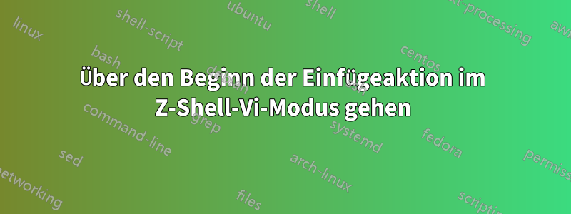 Über den Beginn der Einfügeaktion im Z-Shell-Vi-Modus gehen