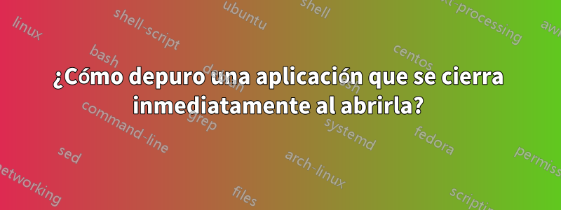 ¿Cómo depuro una aplicación que se cierra inmediatamente al abrirla?