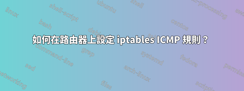 如何在路由器上設定 iptables ICMP 規則？