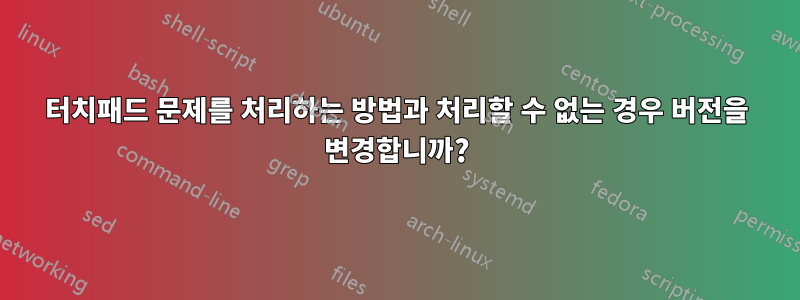터치패드 문제를 처리하는 방법과 처리할 수 없는 경우 버전을 변경합니까?