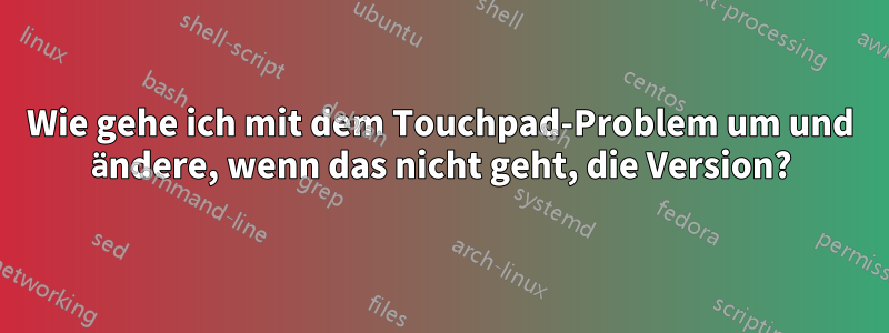 Wie gehe ich mit dem Touchpad-Problem um und ändere, wenn das nicht geht, die Version?