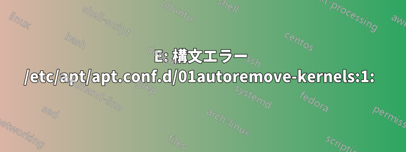 E: 構文エラー /etc/apt/apt.conf.d/01autoremove-kernels:1: 