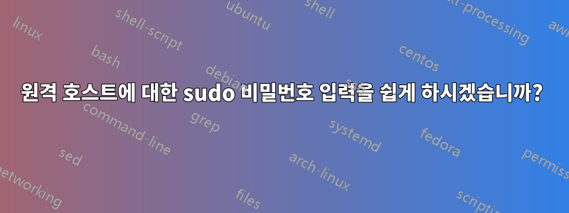 원격 호스트에 대한 sudo 비밀번호 입력을 쉽게 하시겠습니까?