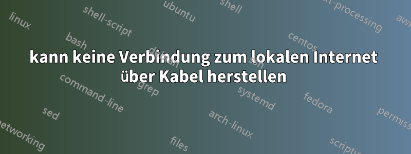 kann keine Verbindung zum lokalen Internet über Kabel herstellen