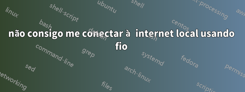 não consigo me conectar à internet local usando fio