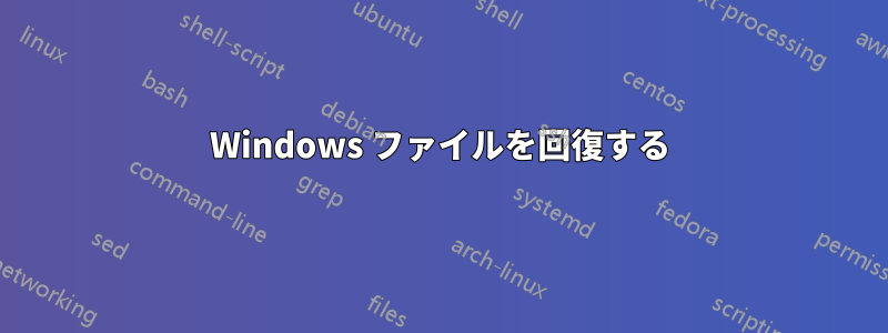 Windows ファイルを回復する