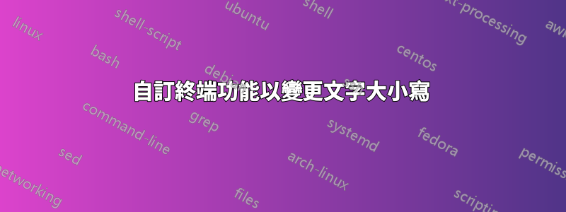 自訂終端功能以變更文字大小寫
