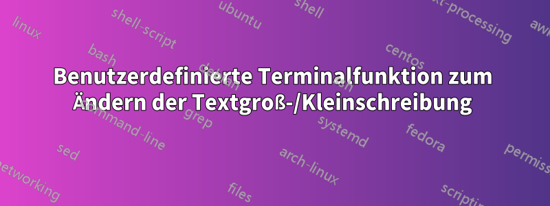 Benutzerdefinierte Terminalfunktion zum Ändern der Textgroß-/Kleinschreibung