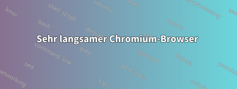 Sehr langsamer Chromium-Browser
